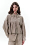 Short Jacket with Pile Detail Green