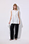 Lace-Detail Vest Ecru - 3