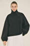 Melva Wide Sleeves Short Trench Coat Black - 2