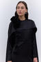 Flower-Detailing Gown with Capes, Black - 3