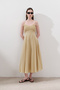 Tight Detailed Strap Dress Pastel Yellow - 6