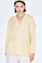 Linen Wide Sleeve Shirt Yellow - 3