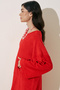 Towel Fabric Casual Dress Red - 5