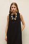 Sleeveless Linen comfortable dress, black. - 5