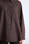 Pi̇le detail o Oversized shirt brown - 3