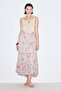 Long Tie Chiffon Skirt Pastel Floral