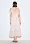 Long Tight Chiffon Skirt Blush - 6