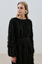 Pleated chiffon dress black - 3
