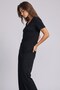 Woman's 100% cotton v-neck t-shirt black - 2