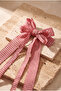Girl's Double Bowknot Gingham Automatic Buckle Red - 3