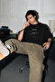 Signature Printed Oversize Black Men's T-Shirt - 3