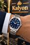 Navy Blue Dial Men's Wristwatch with Calendar 3 Atm Water Resistance