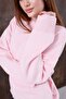 Pink Oversize Crew Neck Women's Knitwear Sweater - 2