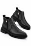 Black Daily Fur Lined Cold and Waterproof Guaranteed Sturdy Non-Slip Rubber Sole Ankle Boots