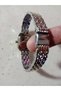 Zircon Stone Design Gold Color Case, Gold Color Dial, Gold-Silver Color Cord - 2