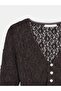 60433 Buttoned Peplum Lace Cardigan-Dark Brown - 8
