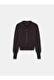 10816 Wool Blend Buttoned Knit Sweater-Dark Brown - 6