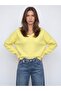10645 V-Neck Wool Blend Sweater-Yellow