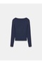31332 Boat Neck Long Sleeve Top-K.Navy Blue - 7