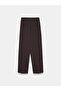 7954 High Waist Pleated Palazzo Pants -Dark Brown - 6