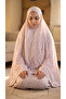 Women's Pink Floral Patterned 2 Piece Sleeveless Prayer Set – Hijab Prayer Dress - 5