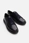 Men's navy blue genuine leather casual shoes - 2