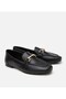 Women's Leather Black Leather Buckle Loafer - 2