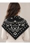 Patterned Double-Sided Knitwear Triangle Scarf - 4