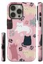 iPhone 14 Pro Compatible - Pastel Cats, Glossy Surface Protective Case