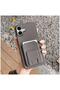 Apple iPhone 17 Compatible Case Flexstand Card Holder Silicone Case Gray - 3