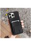 Apple iPhone 16 Pro Max Compatible Case with Stand and Card Holder Silicone Case Black - 3
