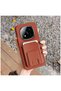 Xiaomi Redmi Note 14 Pro Plus 5g Compatible Case Flexstand Card Holder Silicone Case Brown - 3