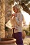 Gradual Lilac Flower Embroidered Handmade Cotton Shawl - 4