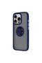 Apple iPhone 16 Pro Case Montreal Silicone Cover with Ring - Navy Blue - 2