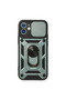 Apple iPhone 12 Mini Case Pars Silicone with Lens Ring - Green