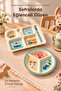 2-Piece Melamine Children's Plate - Extra Durable Bpa Free Feeding Set - Unbreakable Children's Feeding Plate - 8