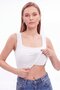 Thick Strap Square Neck Women's Tank Top with Removable Padded Bra Cotton Lycra - 2