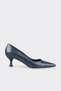 Ville Closed Women's Patterned Leather Stiletto Navy Blue