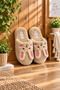Rabbit with Ears Model Women's House Slippers - Warm and Fluffy Slippers with Noiseless Soles - 2