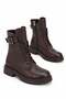 Pamela Buckle Women's Genuine Leather Boots Brown