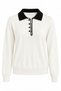 Polo Collar Pearl Button Detailed Knitwear