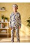 Boy's Cotton Game Console Patterned Long Sleeve Pajama Set + Eye Patch - 2