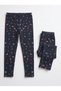 Girl's Heart Lego Patterned Leggings Cotton Flexible Daily Leggings 2-13 Years
