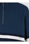Timeless Clothing & Timeless Choices Zippered Stand Collar Striped Men's Knitwear Sweater - 6