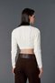 Gestrickter Crop-Pullover mit Rollkragen - 4