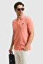 Men's Slim Fit Polo Collar Salmon Basic T-Shirt 50324998-Vr204