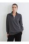 Alita City Lcw Comfort Anthracite Interlock Plain Sweatshirt with a Difference - 2