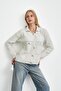 Ecru Angora Soft Knit Cardigan - 5