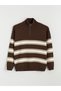 Quality Pieces from Çelebi Store Men's Striped Collar with Zipper Vertical Roba Collar Knitwear Sweater - 6