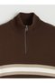 Quality Pieces from Çelebi Store Men's Striped Collar with Zipper Vertical Roba Collar Knitwear Sweater - 7